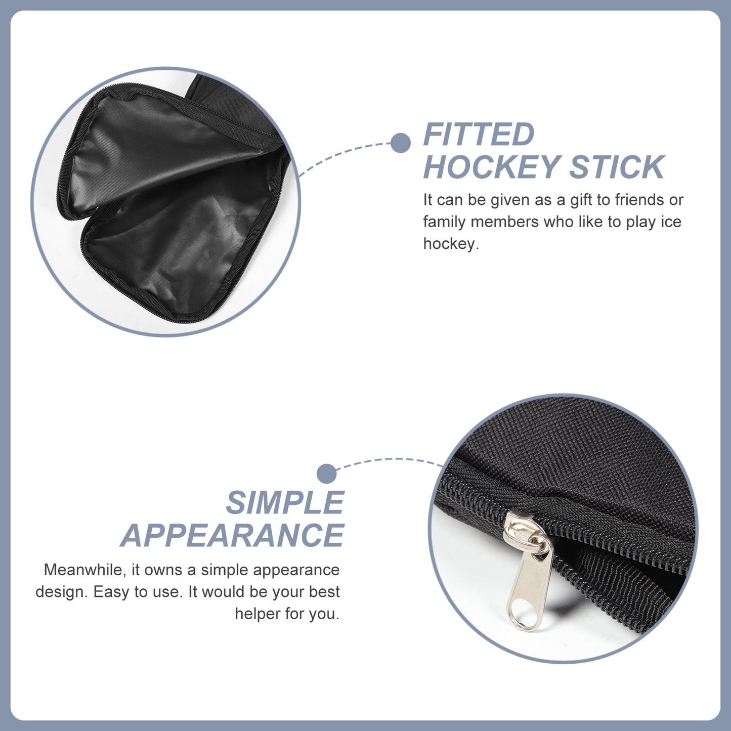 SWETRACE 1Set Black Oxford Cloth Hockey Stick Bag for Ice Hockey Equipment Storage 69.95x5.50x0.39in