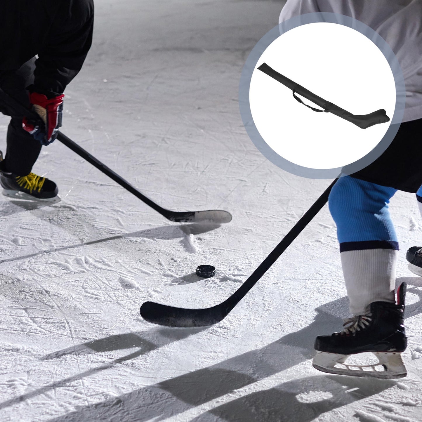 SWETRACE 1Set Black Oxford Cloth Hockey Stick Bag for Ice Hockey Equipment Storage 69.95x5.50x0.39in