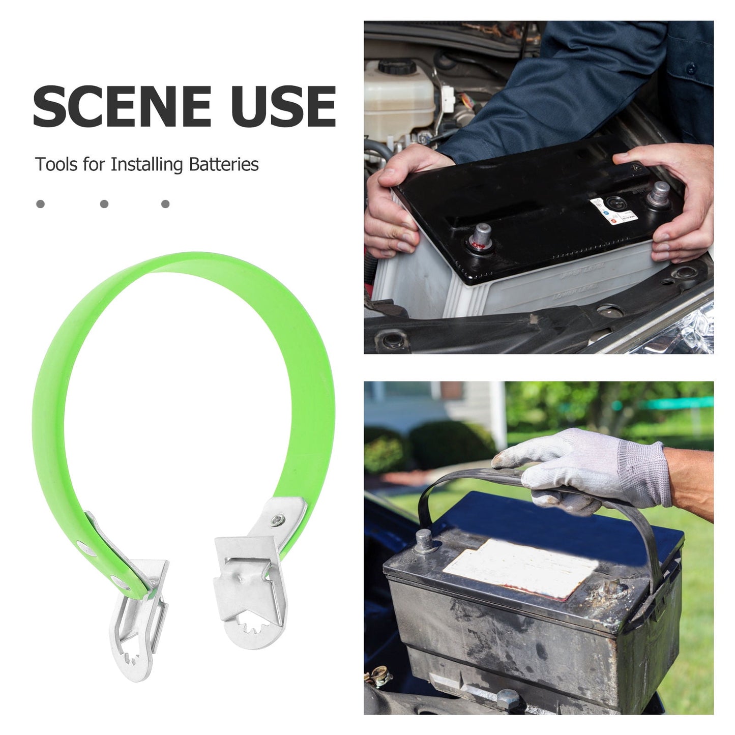 SWETRACE Battery Carrier Lifter Strap Battery Lifter Green 1Set