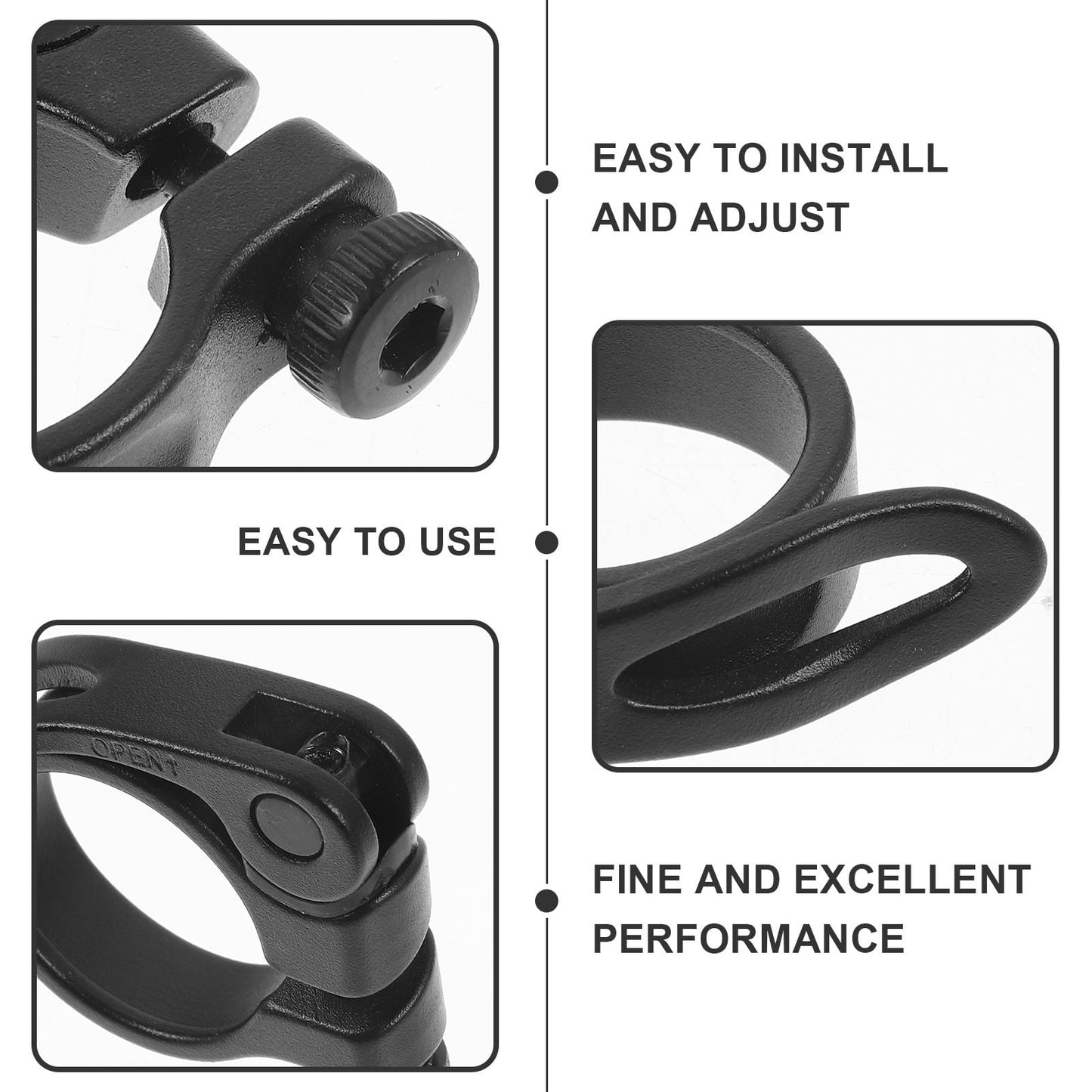 SWETRACE Seat Post Clamp Black Round Mechanics Maintenance 1Pack