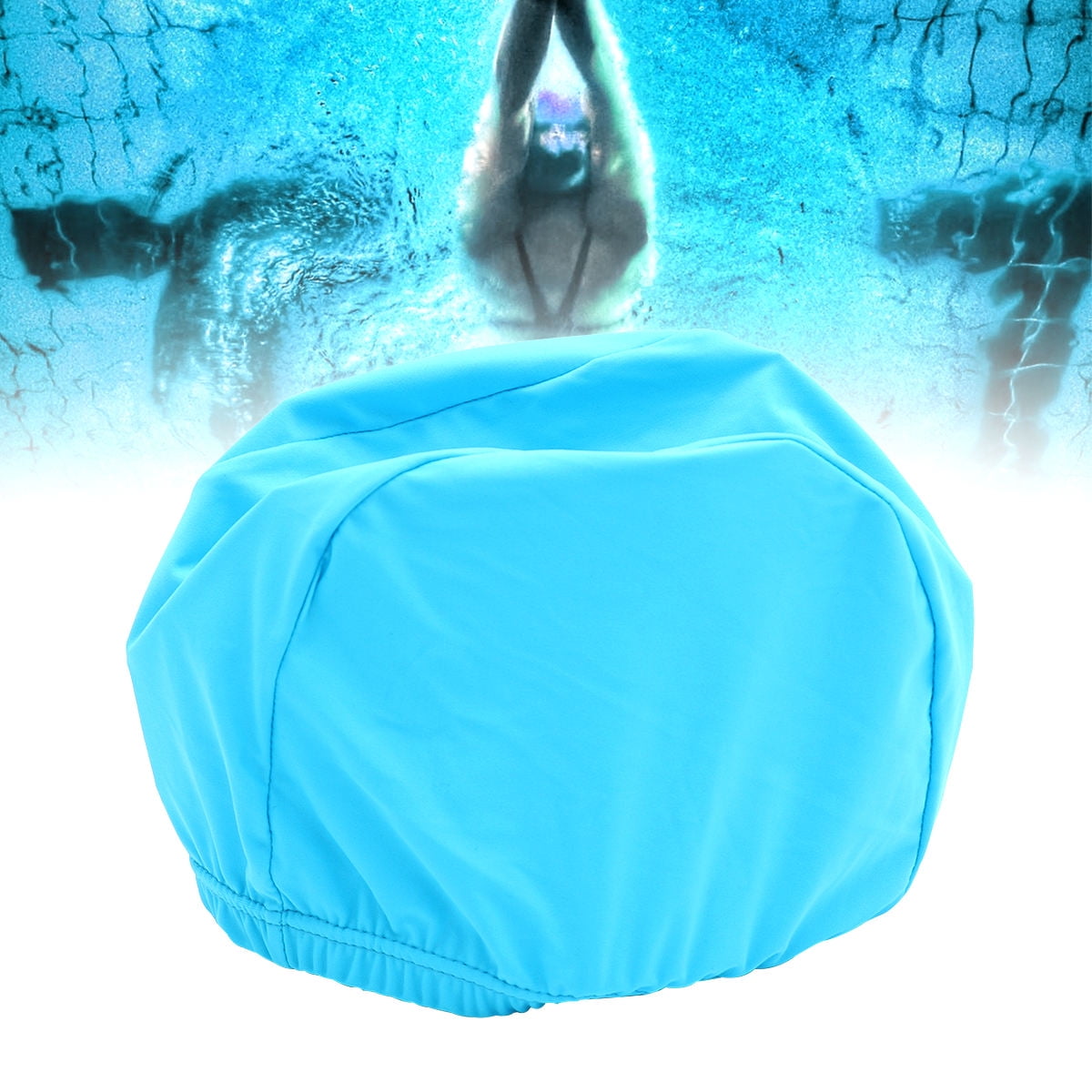 SWETRACE 2Pcs Swim Cap for Long Hair Polyester Round Waterproof UV Protection for Adults 11.8x4.7x0.2in