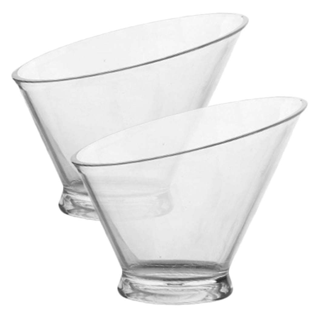 SWETRACE 2Pcs Plastic Dessert Bowls for Food Serving Clear and Portable