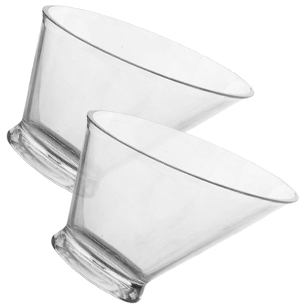 SWETRACE 2Pcs Plastic Dessert Bowls for Food Serving Clear and Portable