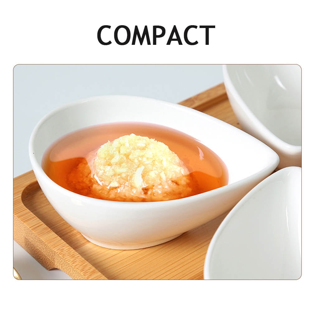 SWETRACE 5Pcs Soy Sauce Bowl Compact Size White for Dining Table Decoration