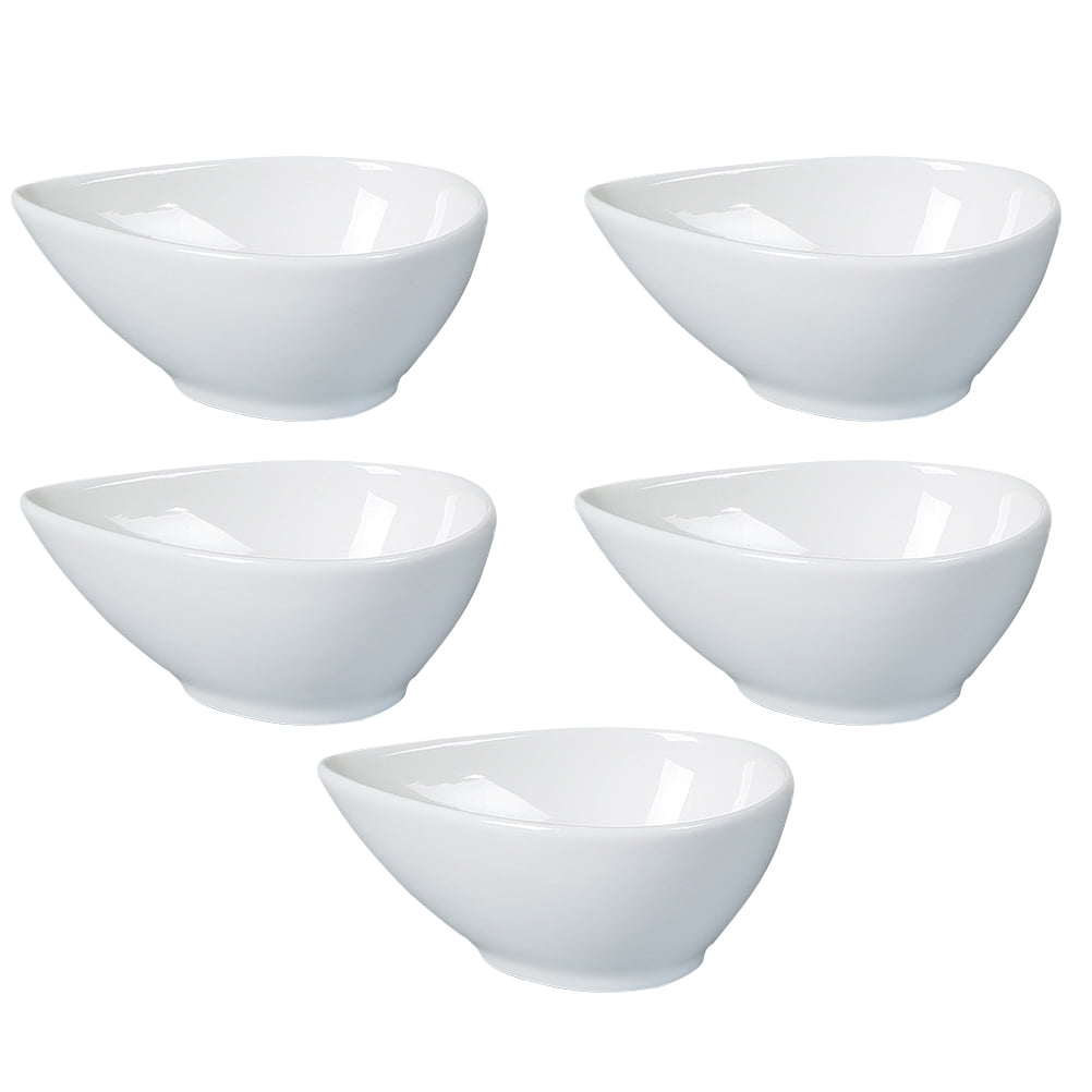 SWETRACE 5Pcs Soy Sauce Bowl Compact Size White for Dining Table Decoration
