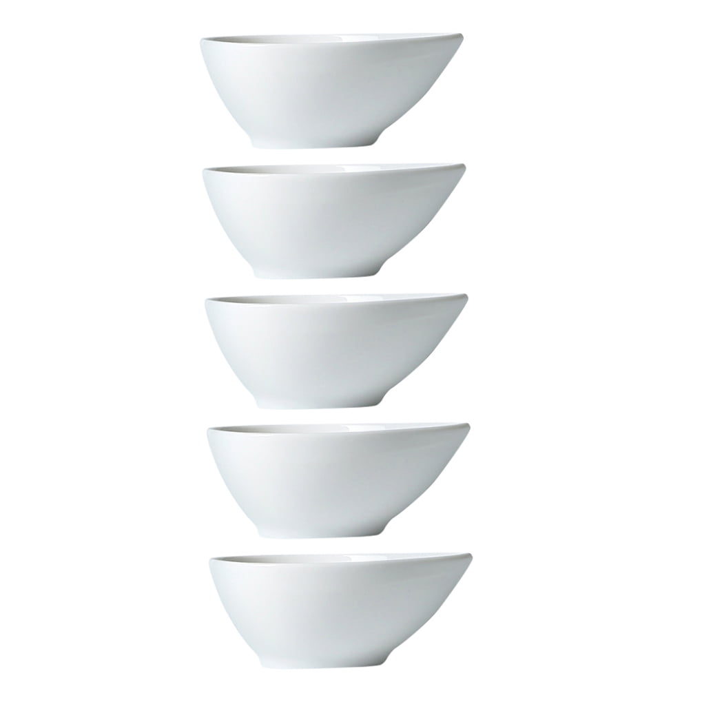 SWETRACE 5Pcs Soy Sauce Bowl Compact Size White for Dining Table Decoration