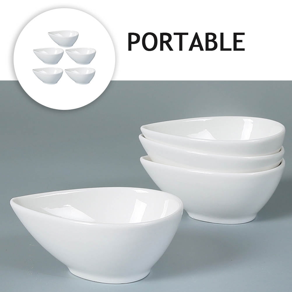 SWETRACE 5Pcs Soy Sauce Bowl Compact Size White for Dining Table Decoration