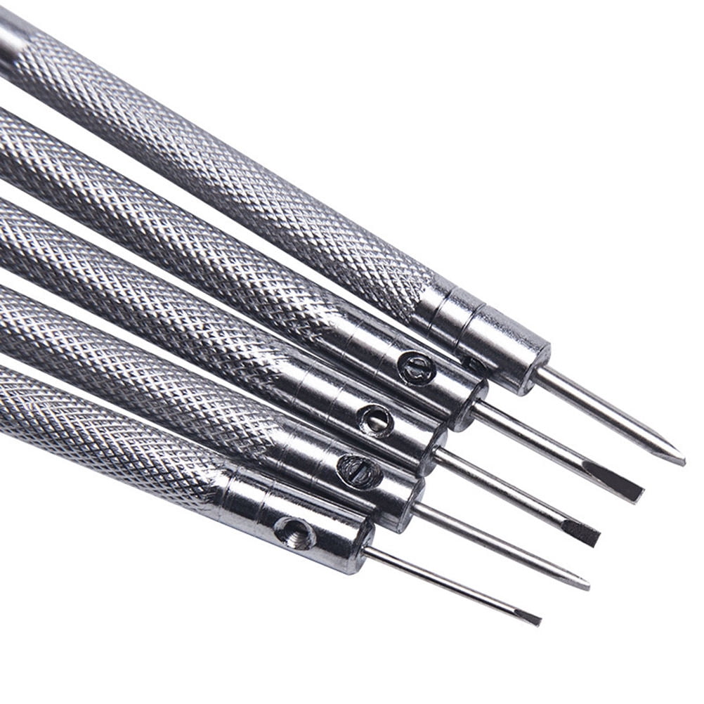 SWETRACE 5Pcs Steel Screwdriver for Watch Repair Eyeglasses Repair Compact Size 9x0.8cm