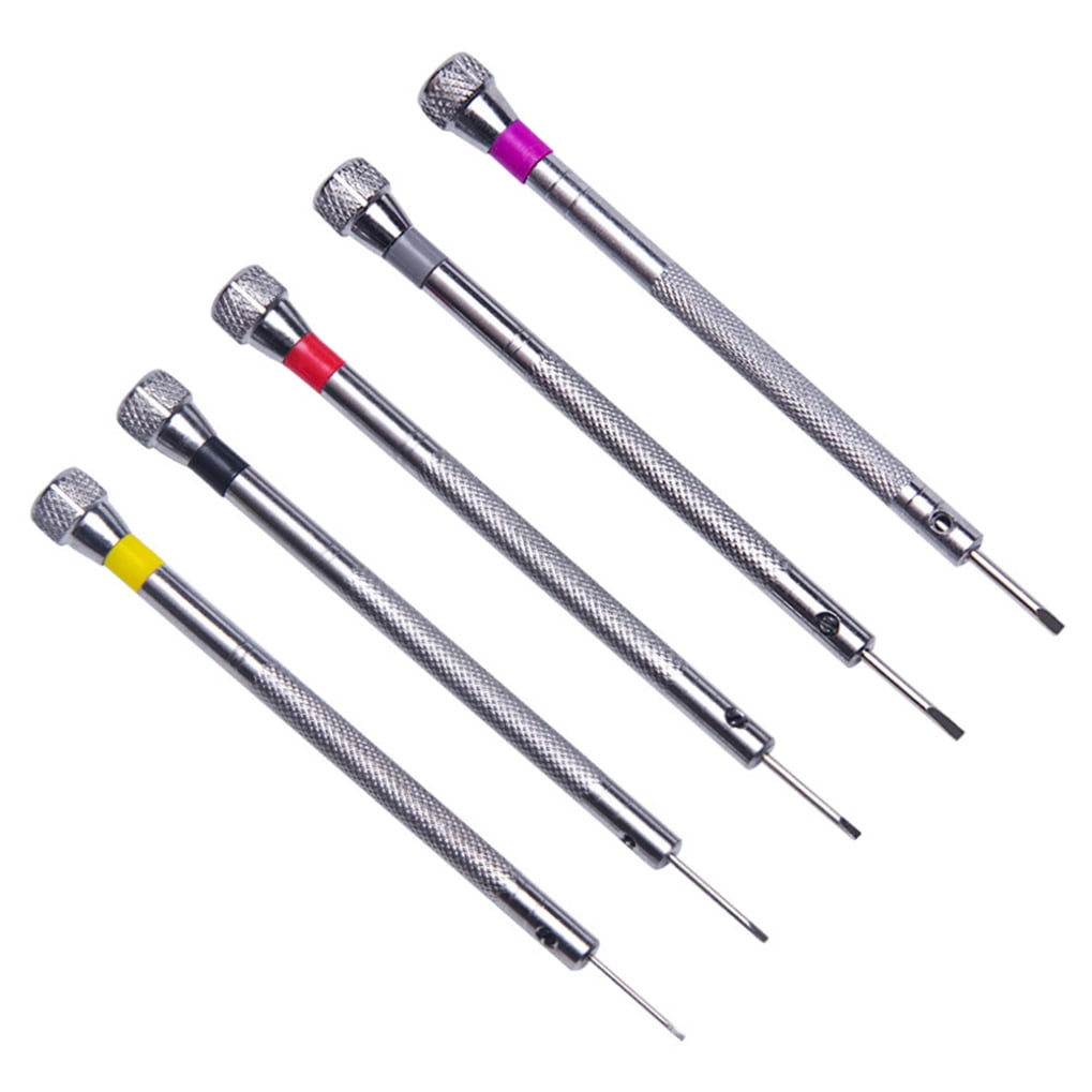 SWETRACE 5Pcs Steel Screwdriver for Watch Repair Eyeglasses Repair Compact Size 9x0.8cm