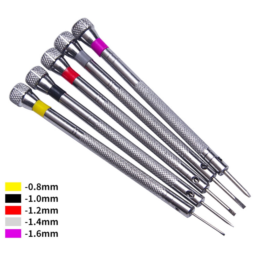 SWETRACE 5Pcs Steel Screwdriver for Watch Repair Eyeglasses Repair Compact Size 9x0.8cm