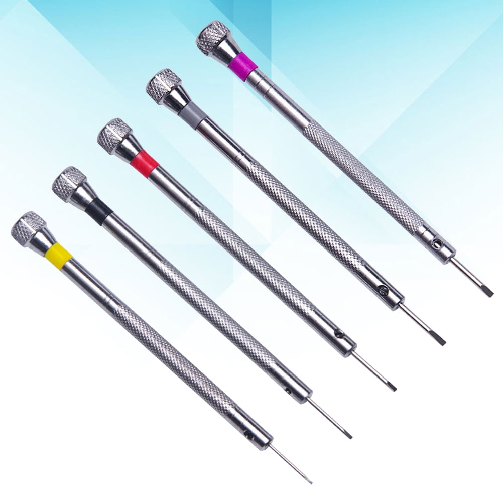 SWETRACE 5Pcs Steel Screwdriver for Watch Repair Eyeglasses Repair Compact Size 9x0.8cm