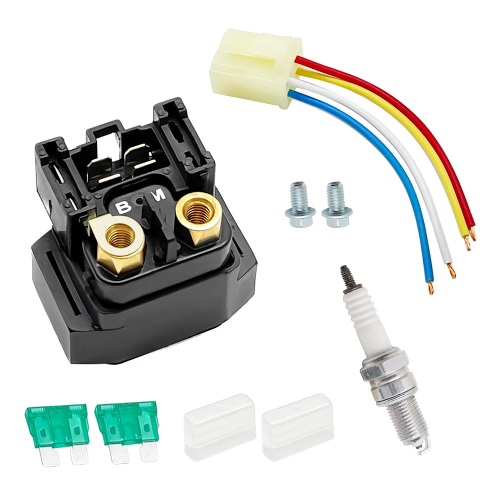 M MATI Starter Solenoid Relay & Plug & Spark for Yamaha Big Bear 250 400 YFM250 YFM400 2000-2012