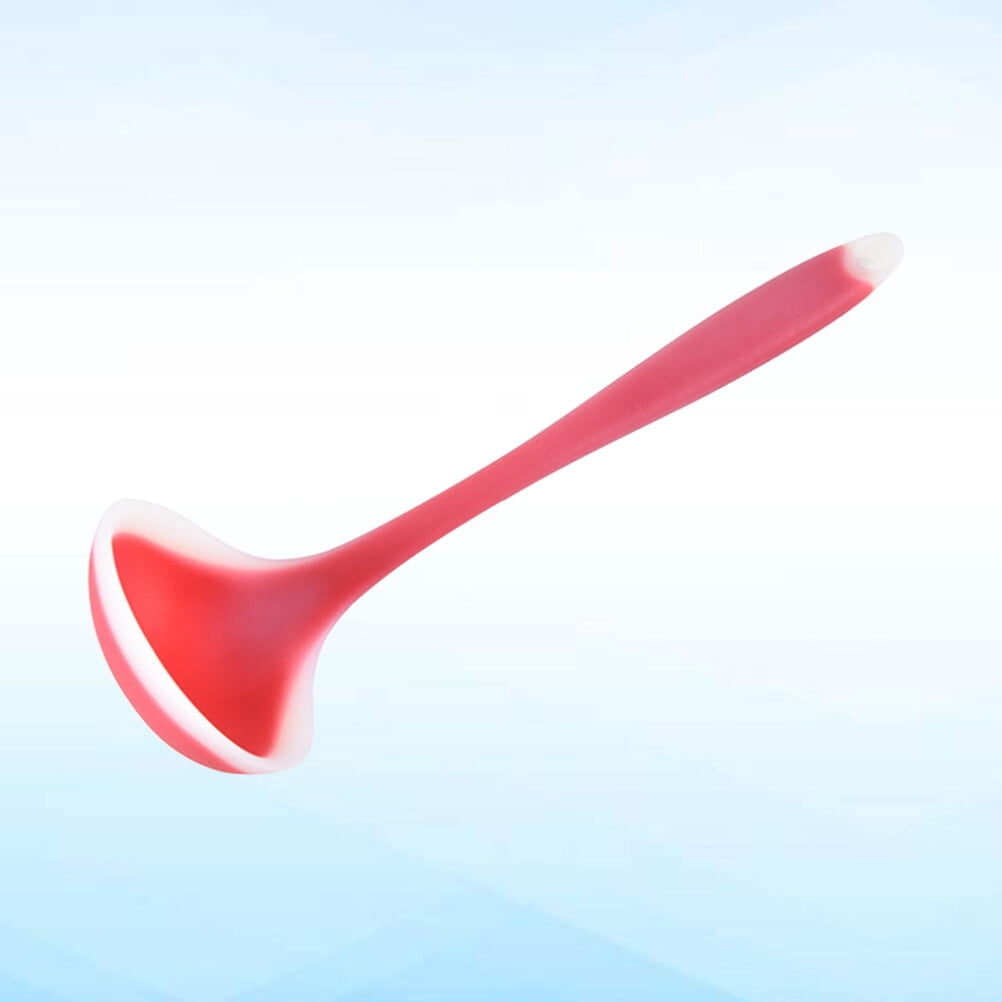 SWETRACE Silicone Soup Ladle Non Stick Kitchen Spoon For And Serving Red
