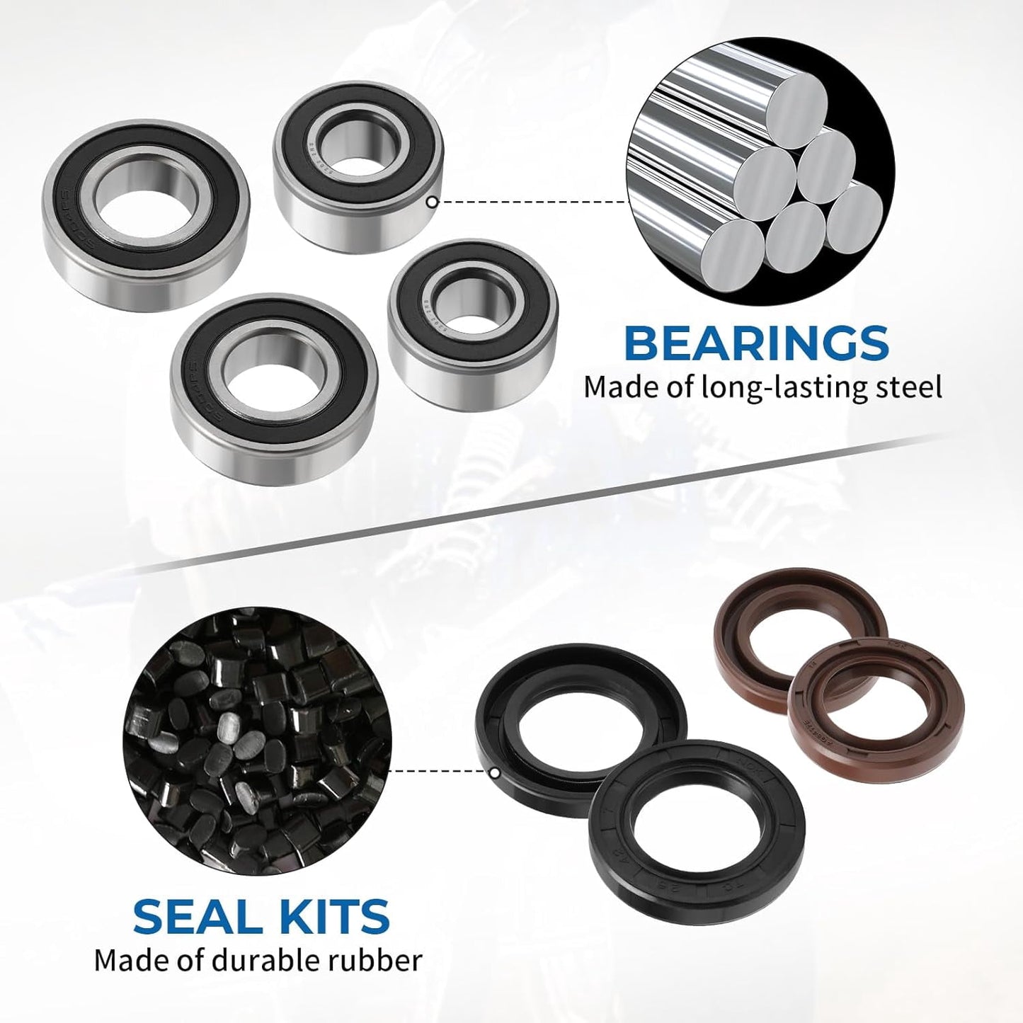 M MATI Front Wheel Hub Bearings Seals for Suzuki QuadSport Z250 LTZ250 LT230S QuadRunner 230 QuadRacer 250 450 500
