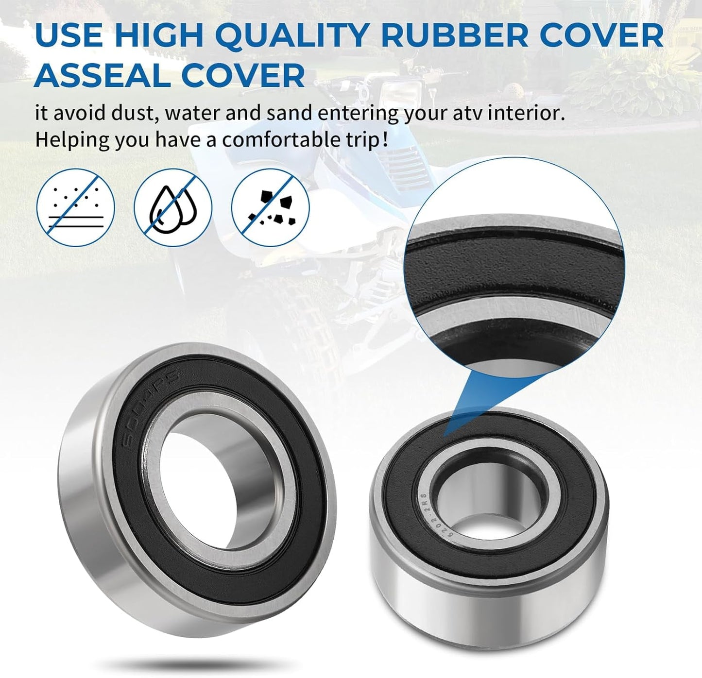 M MATI Front Wheel Hub Bearings Seals for Suzuki QuadSport Z250 LTZ250 LT230S QuadRunner 230 QuadRacer 250 450 500