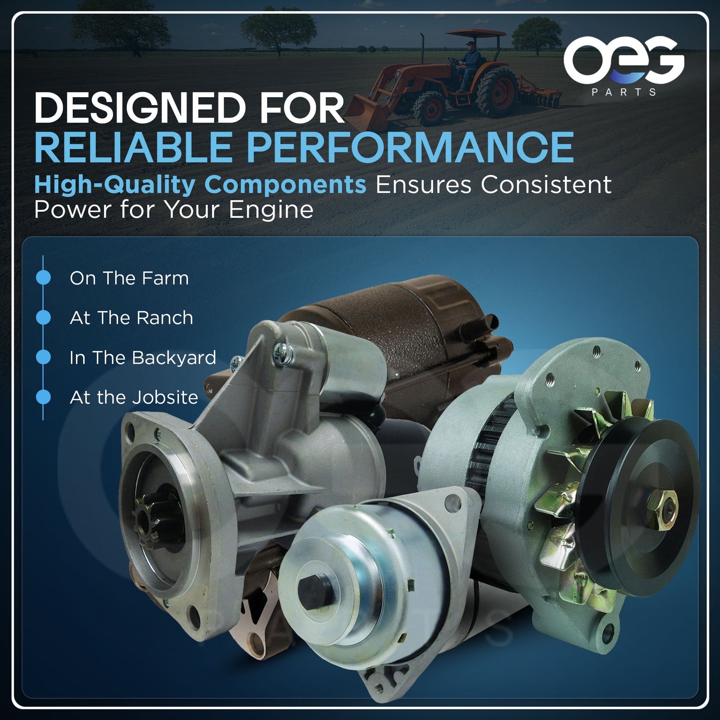 OEG Parts New Starter Replacement For POONG SUNG SWEEPER with Cummins Type A Engine 031013180, 4900574, SND0698, 41052275