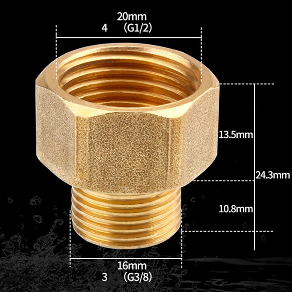 Brass Pipe Fittings Water Hose Adapter G 1/2 Female To G 3/8 Male Reducer
