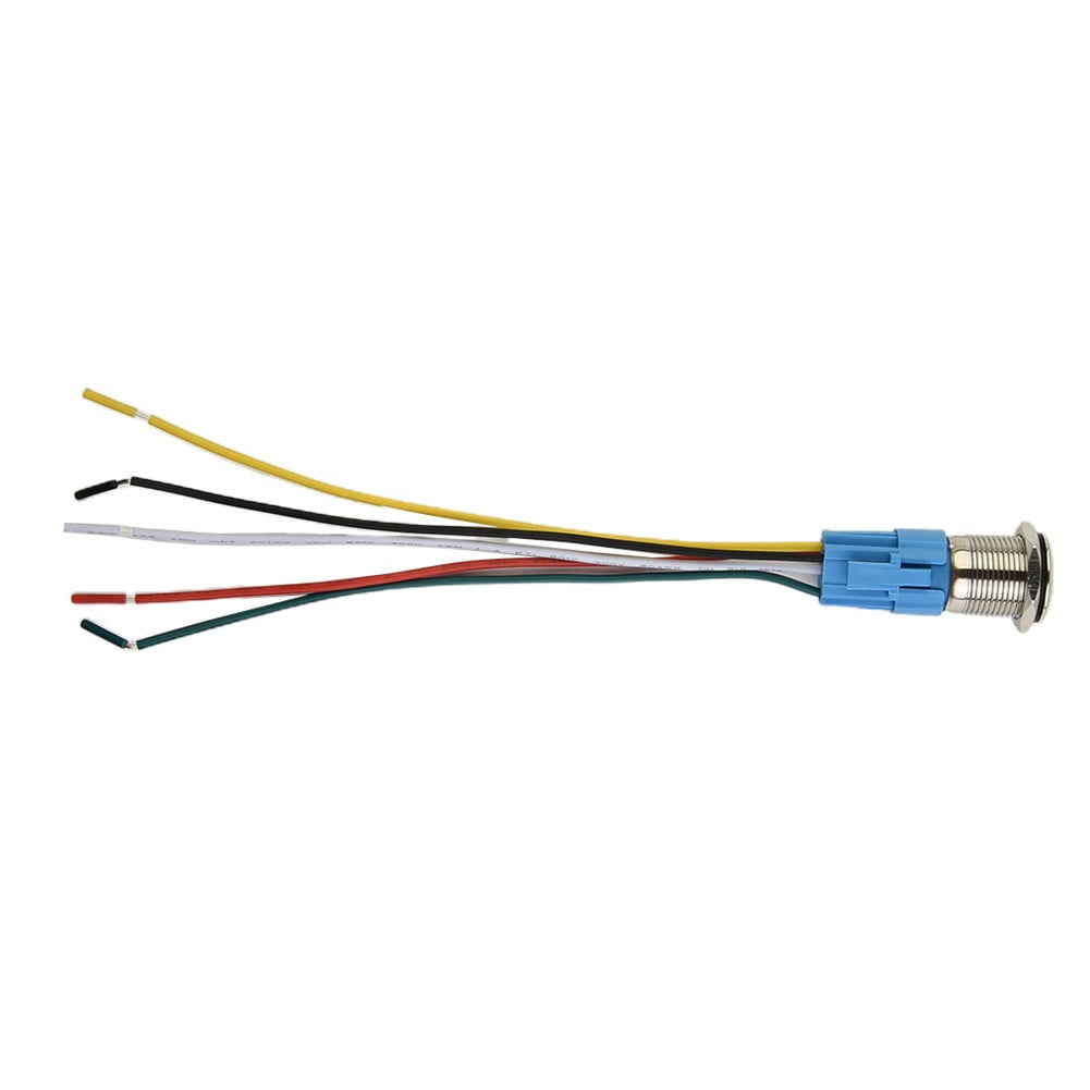 19Mm Latching Push Button Switch 12V Dc On Off Stainless Steel Led Self-Locking Green