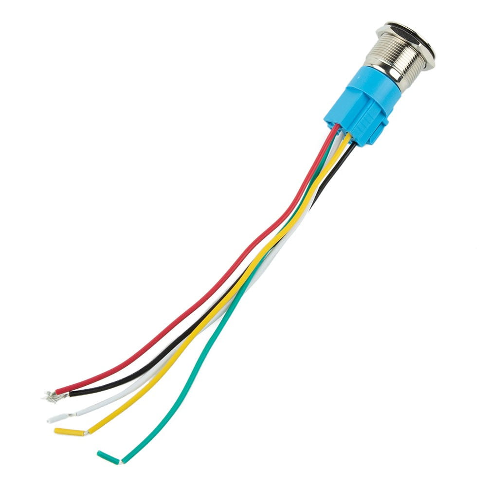19Mm Latching Push Button Switch 12V Dc On Off Stainless Steel Led Self-Locking Green