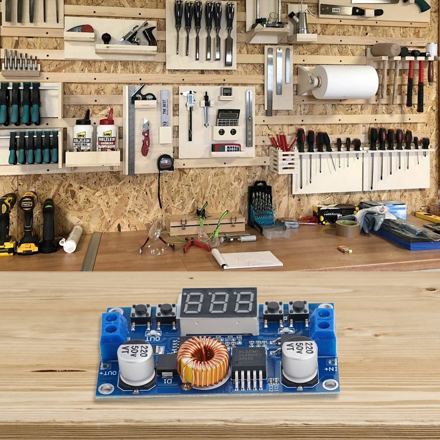 5A 75W Cnc Dc-Dc Adjustable Step-Down Module Cnc Power Supply with Voltmeter