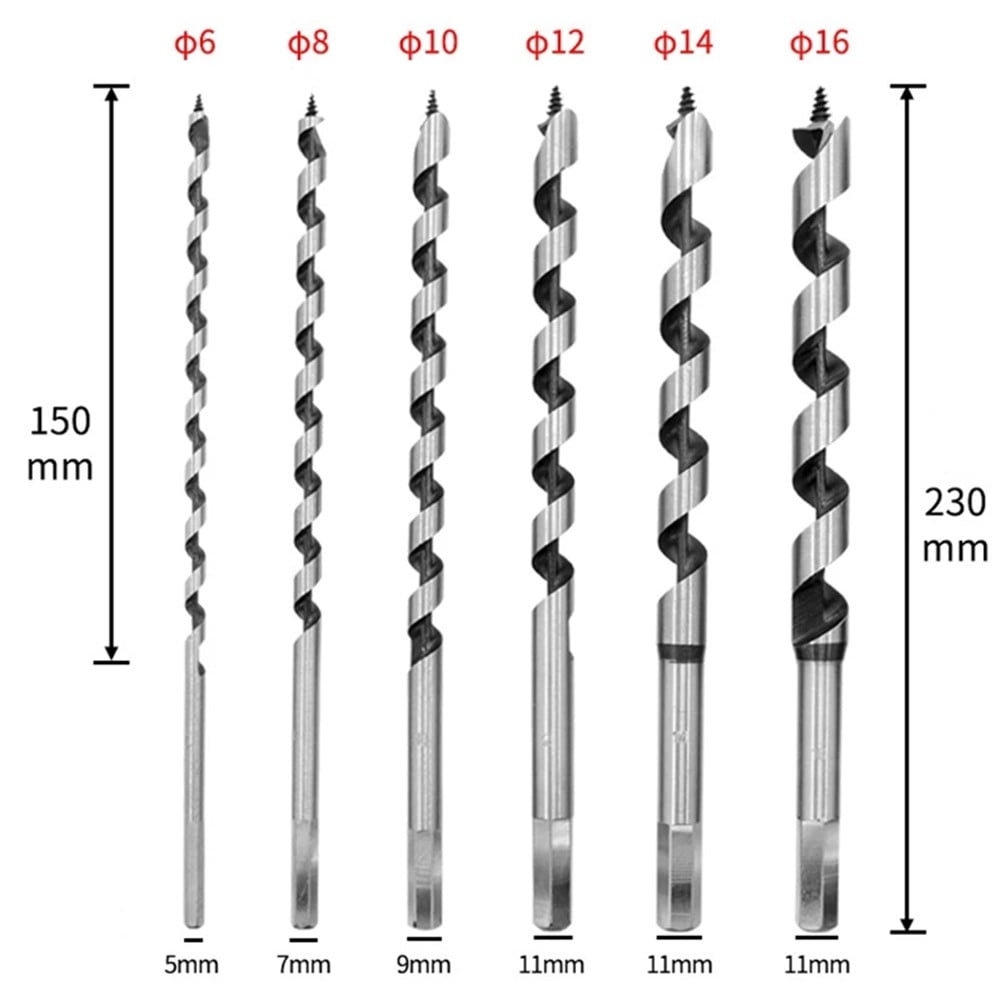 1Pc 230Mm Long Woodworking Center Auger Drill Bit for Wood Drilling Tools 6-25Mm 10Mm