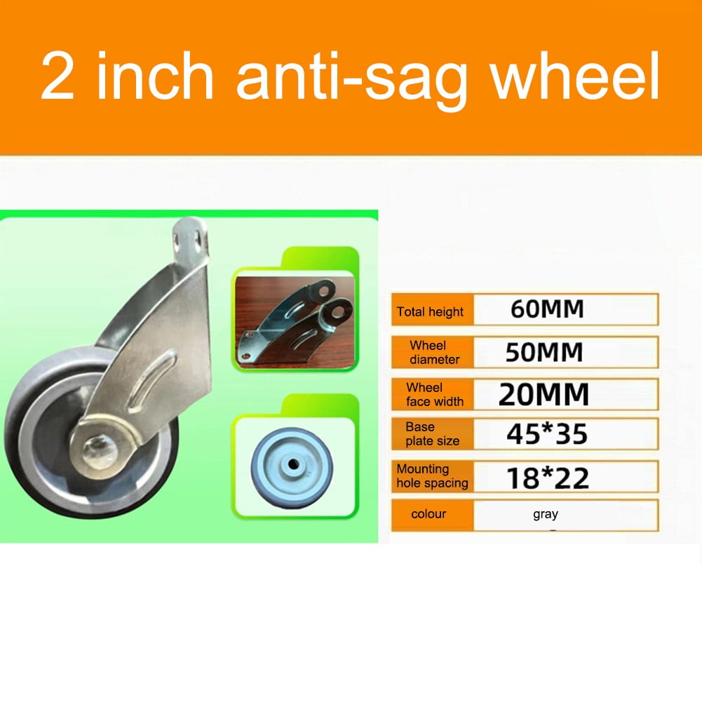 Adjustable Anti Droop Door Support Wheel With Rubber Wheels And Steel Frame Gray