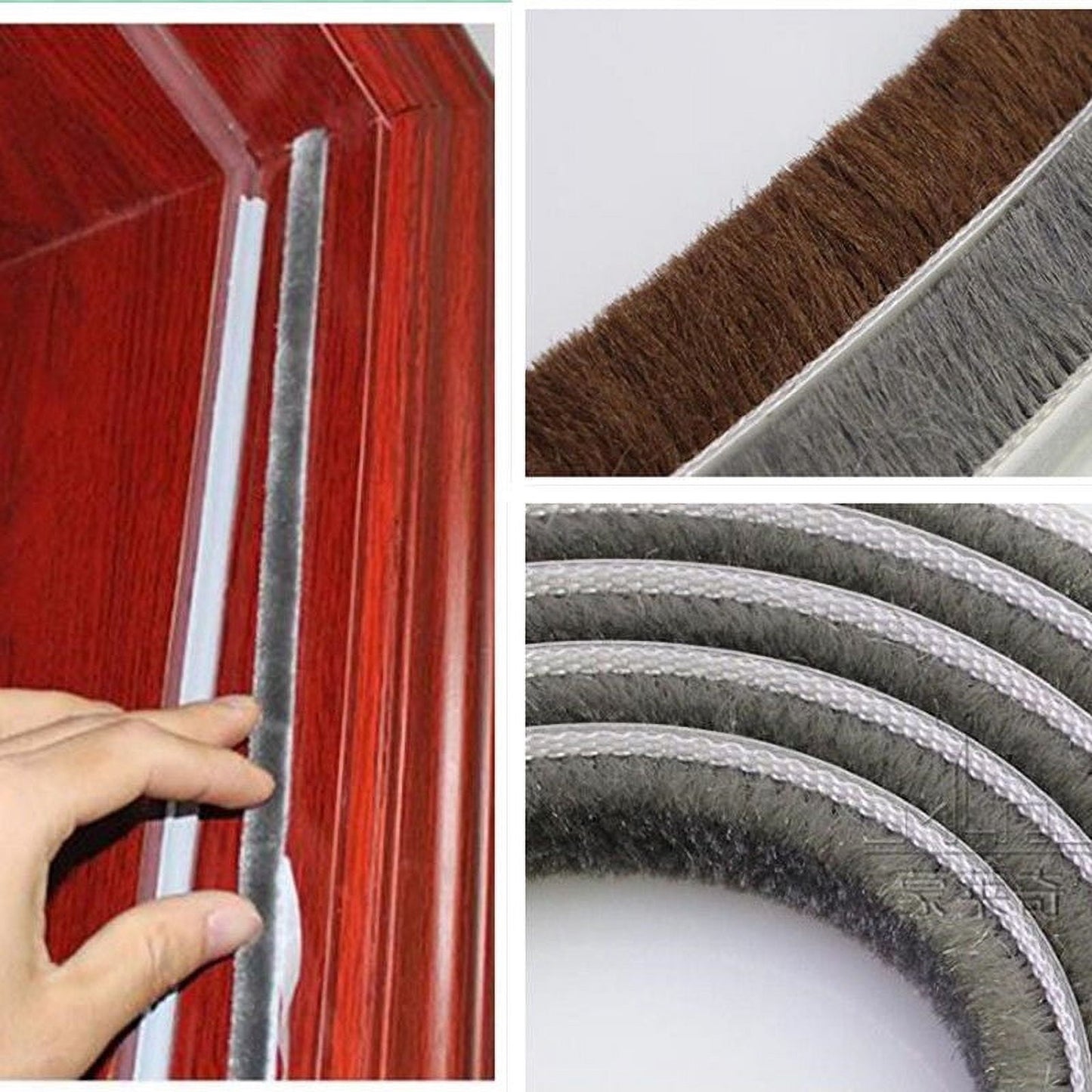 Decor Bottom Bristle Pile Seal Film Door Draught Excluder Brush Weather Strip 10M 5/9/15/23Mm Diy Home High Quality White 9×5Mm 9×9Mm Brown
