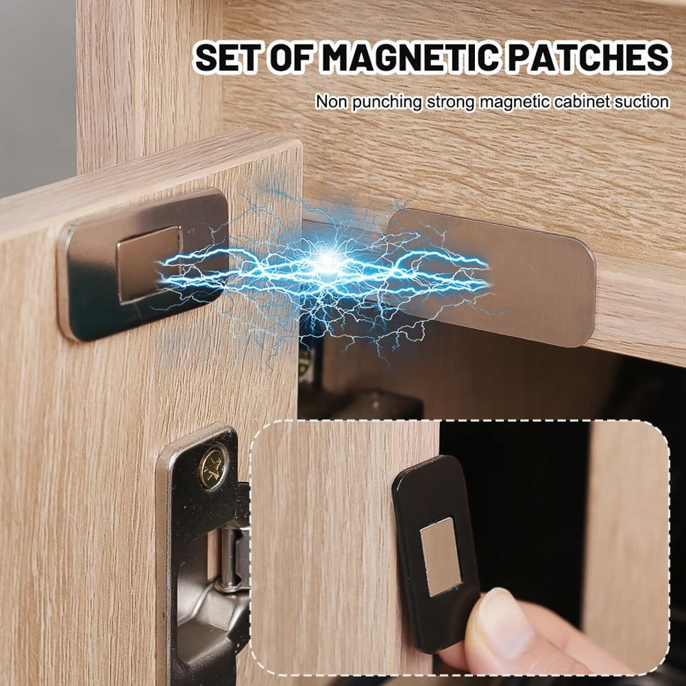 Drawer Catches Easy Installation Powerful Magnetic Closure Secure Hold Silver 5 Set