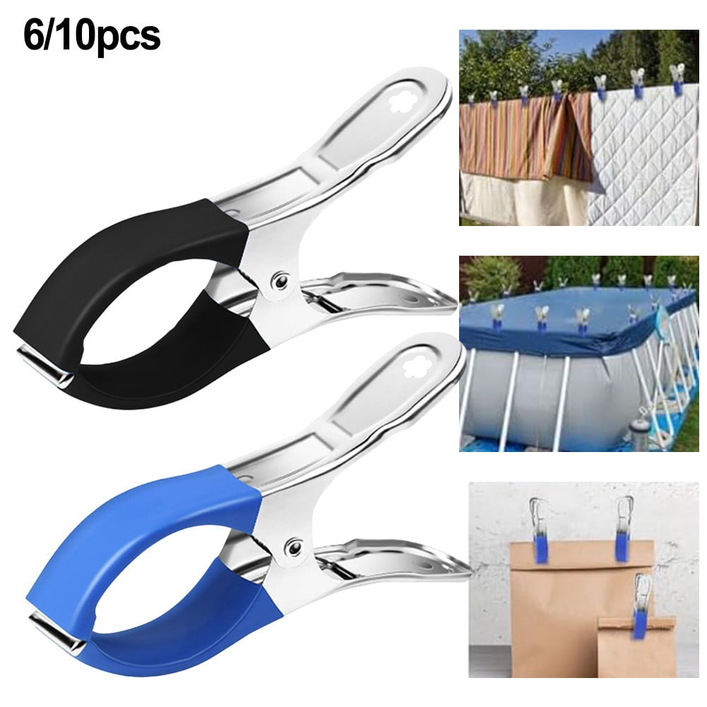 Windproof Pool Cover Clips 30Pcs For Above Ground And Hard Edged Pools-6Pcs Blue 6pcs blue