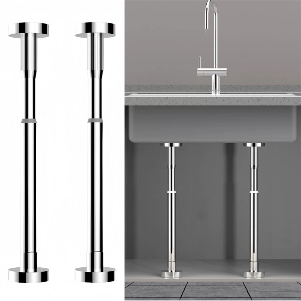 2Pcs Kitchen Sink Brackets Stainless Steel Adjustable Kitchen Sink Bracket Bottom installation Support Legs Kitchen Fixtures (50-80cm Silvery) 35-50cm Silvery