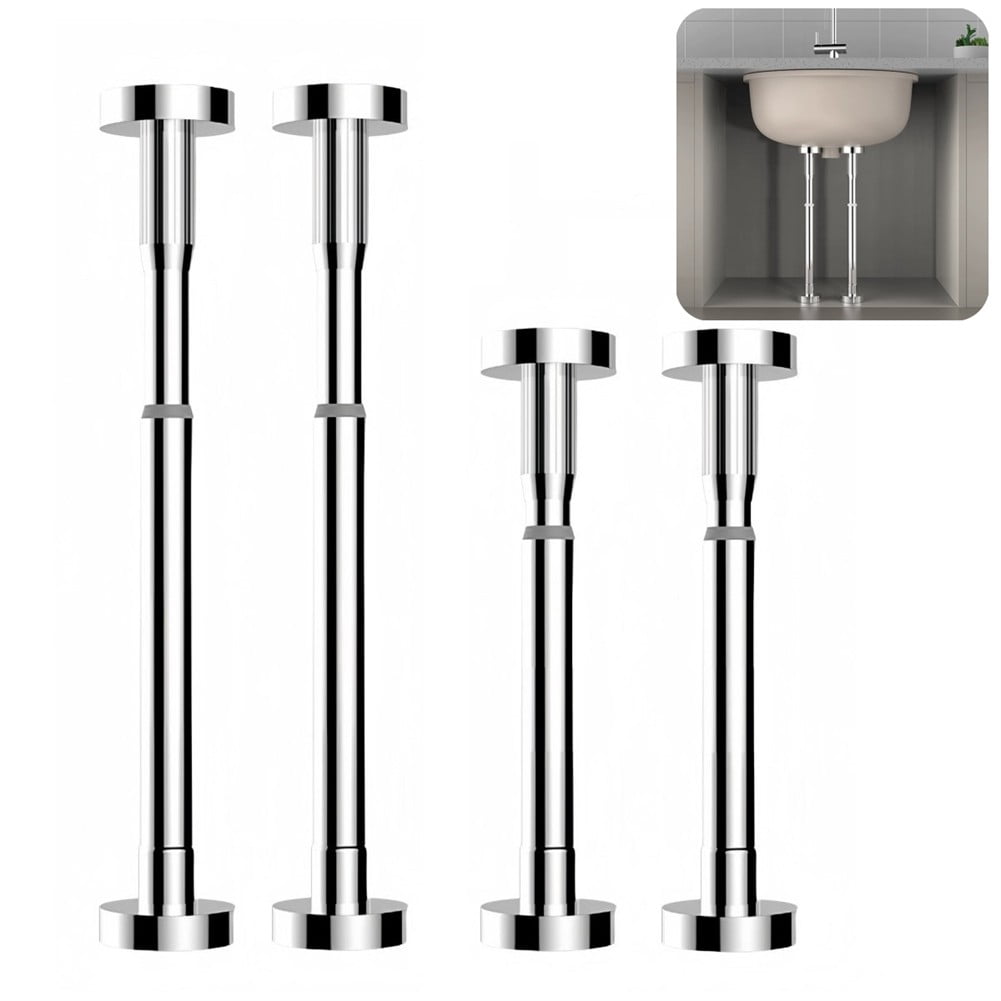 2Pcs Kitchen Sink Brackets Stainless Steel Adjustable Kitchen Sink Bracket Bottom installation Support Legs Kitchen Fixtures (50-80cm Silvery) 50-80cm Silvery