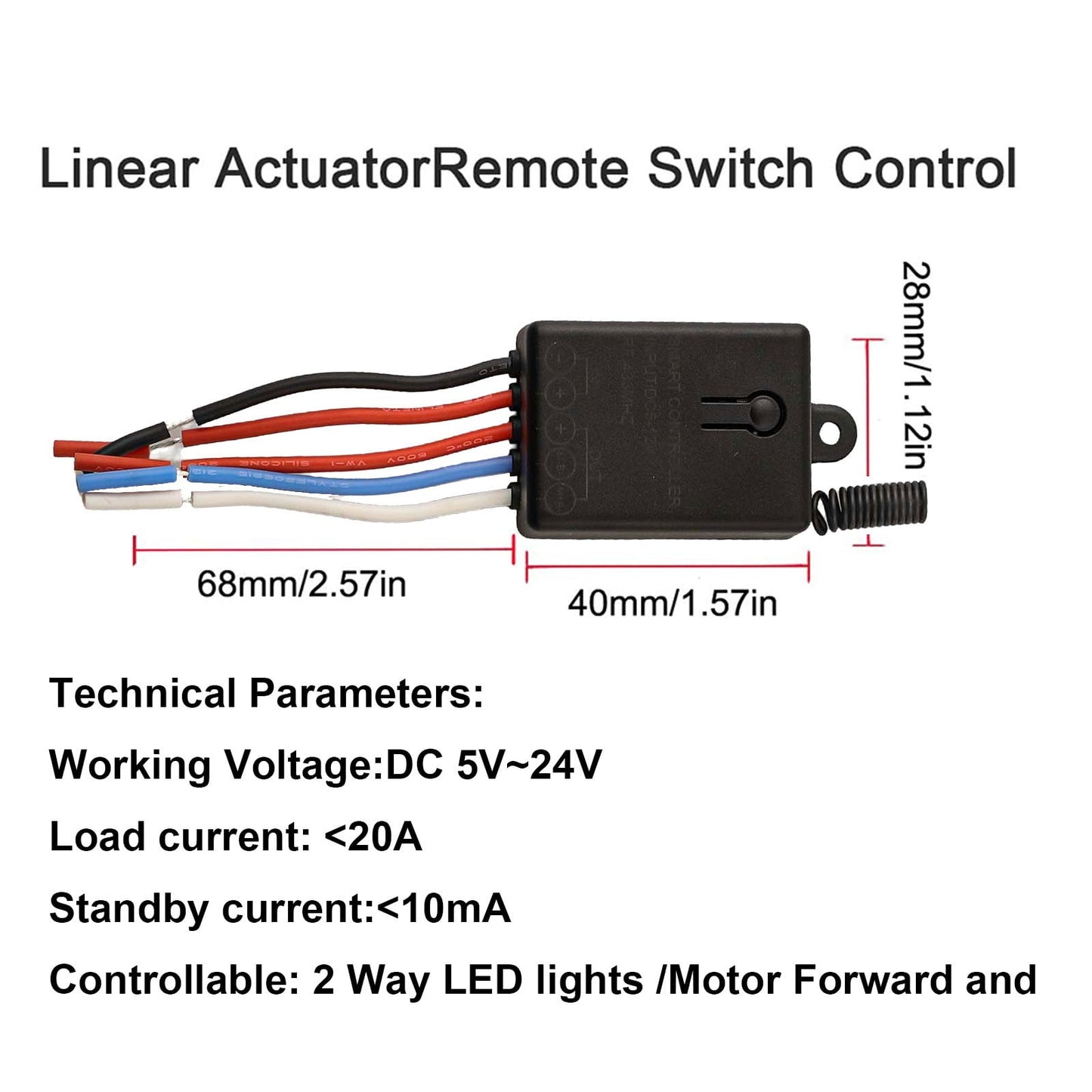 GLFS Forward Reverse Remote Switch Linear Actuator 12V Remote Switch DC5-24V 20A Relay 2 Way Wireless Switch For Motor