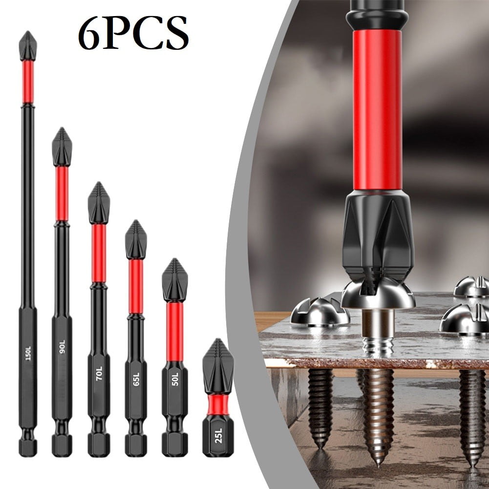 2/6Pcs 25-150Mm Non-Slip Screwdriver Bits Ph2 Magnetic Batch Cross Screw Electric Tips Head Cross Screwdriver Drill Bit Tool Set 2Pcs 25Mm Smile Home 2Pcs 65Mm