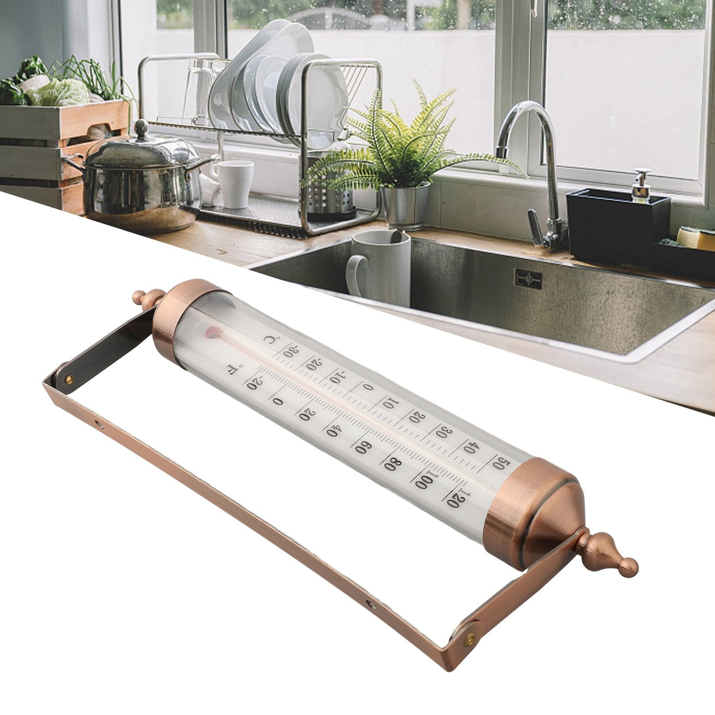 10 Inch Outdoor Wall Mounted Thermometer Garden Terrace Exterior Greenhouse Sun Terrace Measurement Tool Smile Home