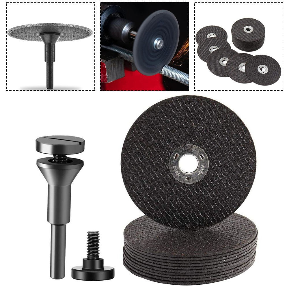 10Pcs 3Inch Cut-Off Wheels Die Grinder Cutting Disc With 1/4 In Shaft Mandrel Smile Home