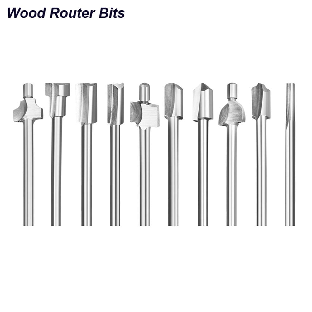 10Pcs Hss Router Bits Wood Cutter Milling Fits Dremel-Rotary Tool Set 1/8" 3Mm Shank Carpentry Router Bits For Rotary Tools Diy A Smile Home