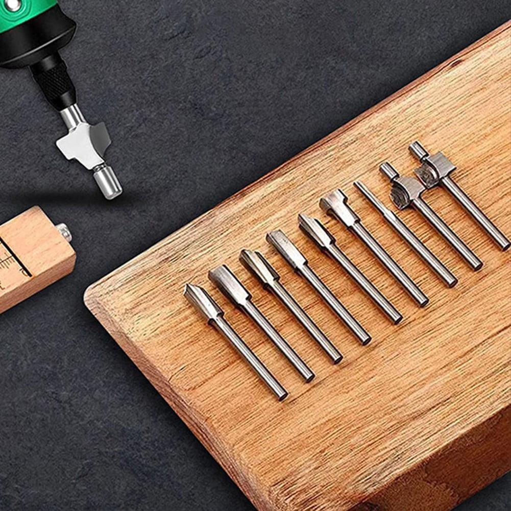 10Pcs Hss Router Bits Wood Cutter Milling Fits Dremel-Rotary Tool Set 1/8" 3Mm Shank Carpentry Router Bits For Rotary Tools Diy A Smile Home