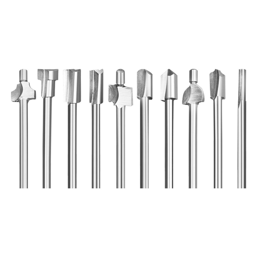 10Pcs Hss Router Bits Wood Cutter Milling Fits Dremel-Rotary Tool Set 1/8" 3Mm Shank Carpentry Router Bits For Rotary Tools Diy A Smile Home