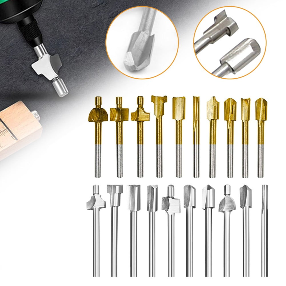10Pcs Hss Router Bits Wood Cutter Milling Fits Dremel-Rotary Tool Set 1/8" 3Mm Shank Carpentry Router Bits For Rotary Tools Diy A Smile Home