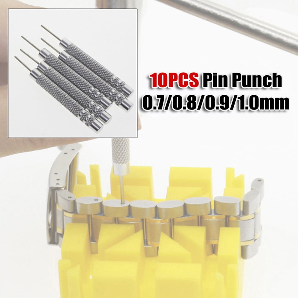 Watch Strap Pin Pin Punch Link Punch Pin Stick- Watch Repair Tool 0.7-1.0Mm 10Pcs Bar Hammer Punch Thimble Durables 0.9Mm Smile Home 0.7 mm