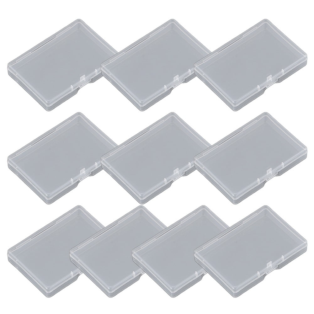 10pcs Transparent Plastic Storage Box Rectangle Box Case For Parts Tools Storage Box Jewelry Earring Display Case Bead Container 1# Smile Home 2#