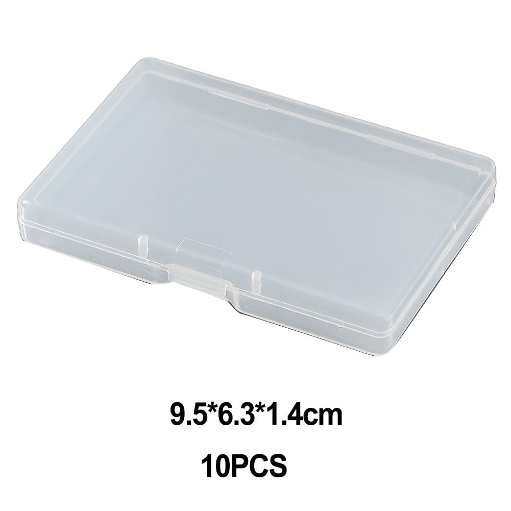10pcs Transparent Plastic Storage Box Rectangle Box Case For Parts Tools Storage Box Jewelry Earring Display Case Bead Container 1# Smile Home 2#