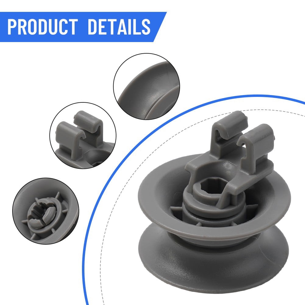 4 Pack Upper Basket Wheels 611666 for Bosch Siemens Neff Dishwashers - Compatible with Multiple Models