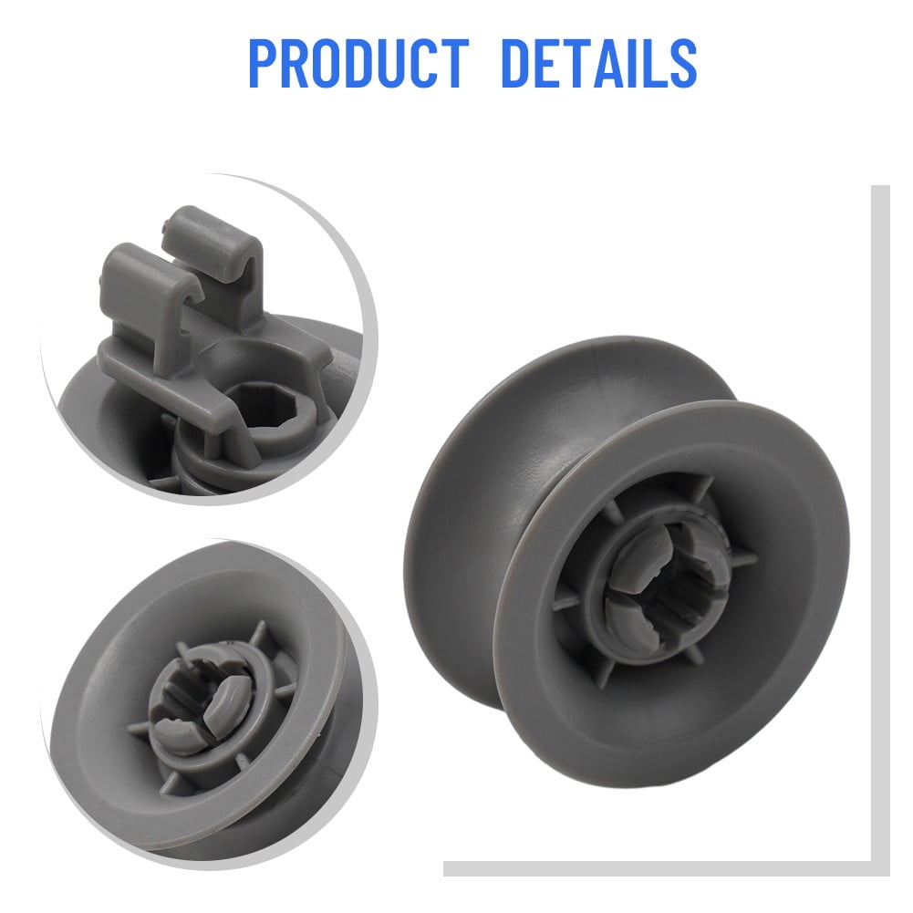 4 Pack Upper Basket Wheels 611666 for Bosch Siemens Neff Dishwashers - Compatible with Multiple Models