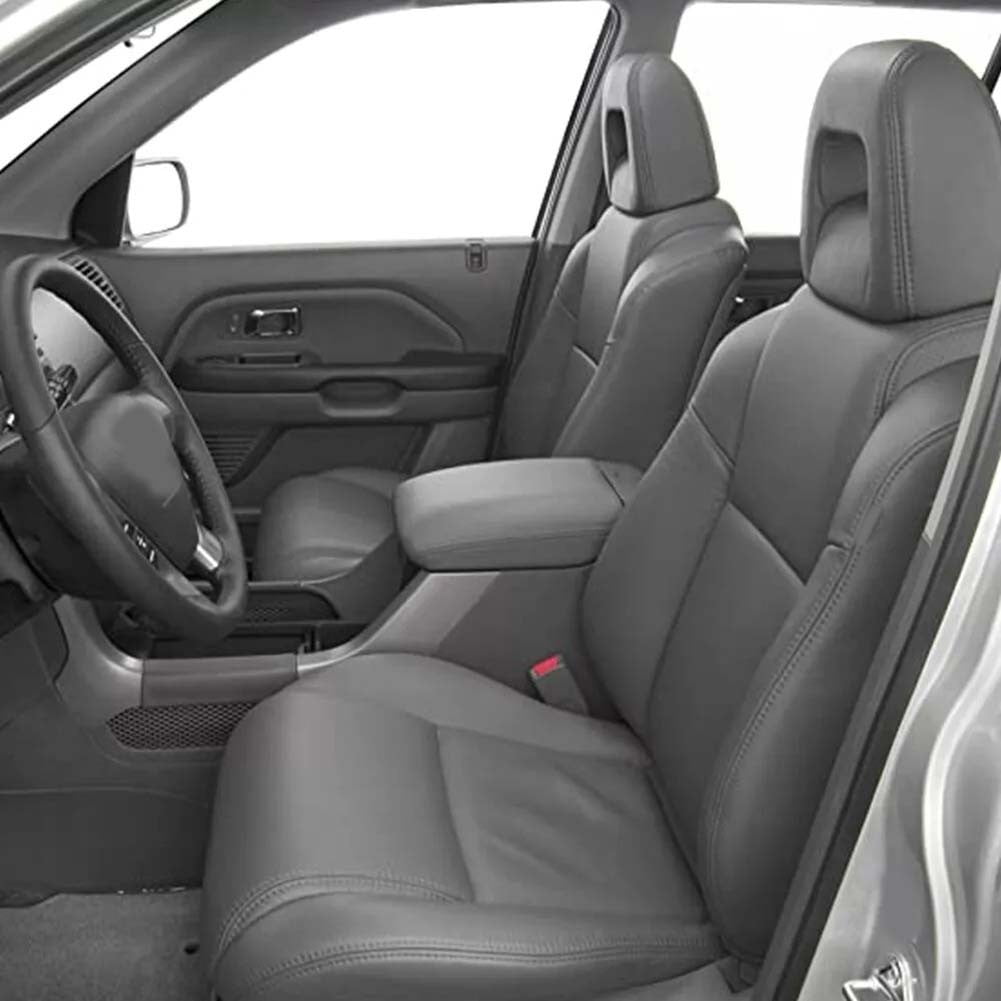 For Honda For Pilot 2009-2015 Leather Center Console Lid Armrest Cover Microfiber Protective Skin Gray