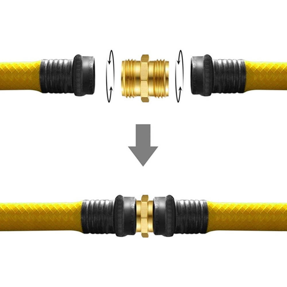 Brass Garden Hose Adapter Male To Male Quick Connector 2 Pack 34 Inch YIWEI