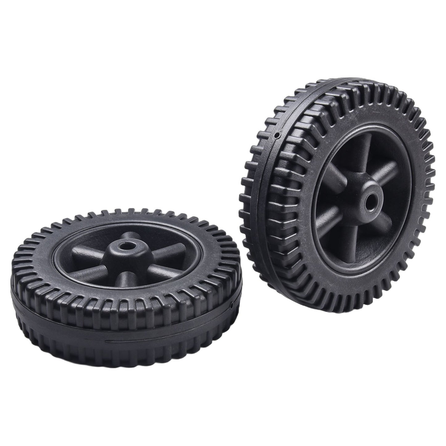 Lierteer 2Pcs/Set Grill Wheels Replacement Parts 170/177mm 7 Inch BBQ Grill Wheel Barbecue Grills Kitchen Garden Plastic Black