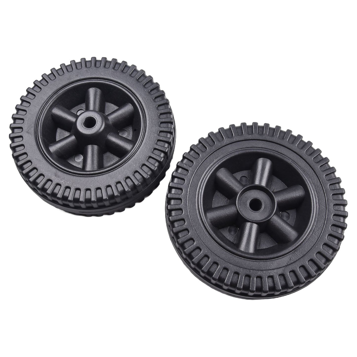 Lierteer 2Pcs/Set Grill Wheels Replacement Parts 170/177mm 7 Inch BBQ Grill Wheel Barbecue Grills Kitchen Garden Plastic Black