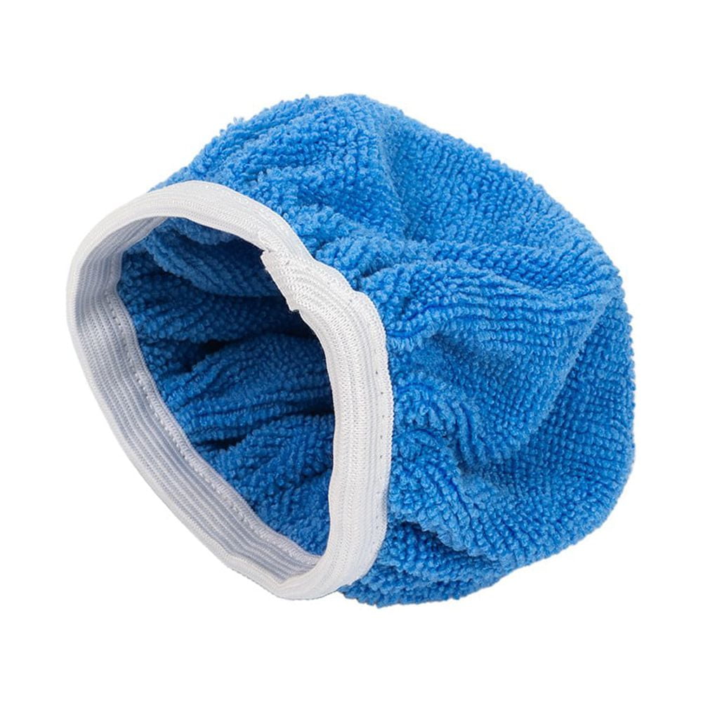 LLDI Polisher Buffing Pads Bonnet Cover Light Blue 10pcs 5-6Inch Microfiber