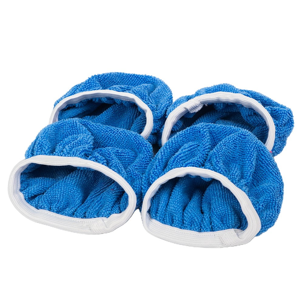 LLDI Polisher Buffing Pads Bonnet Cover Light Blue 10pcs 5-6Inch Microfiber